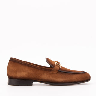 Vinci Brooks Suede Horse-Bit Loafer - Brown-AmbrogioShoes