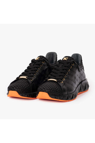 Vinci Caesars Leather Sneaker - Black-AmbrogioShoes