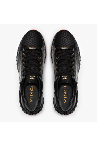 Vinci Caesars Leather Sneaker - Black-AmbrogioShoes