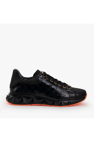 Vinci Caesars Leather Sneaker - Black-AmbrogioShoes