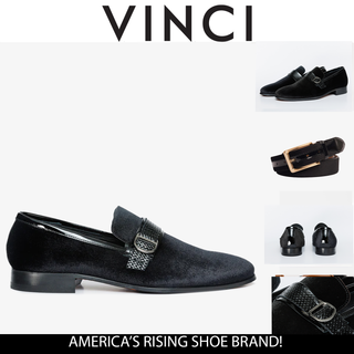 Vinci Casaletti Velvet Loafer - Black-AmbrogioShoes