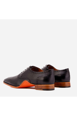 Vinci Draco Leather Brogue Oxford - Black-AmbrogioShoes