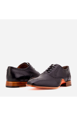 Vinci Draco Leather Brogue Oxford - Black-AmbrogioShoes