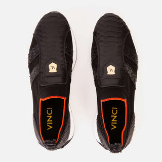 Vinci Empire Leather & Fabric Sneaker - Black