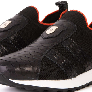 Vinci Empire Leather & Fabric Sneaker - Black