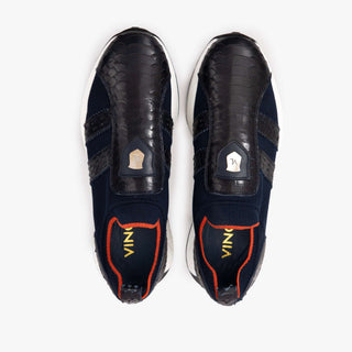 Vinci Empire Leather & Fabric Sneaker - Navy