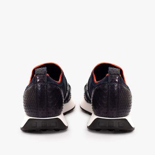 Vinci Empire Leather & Fabric Sneaker - Navy