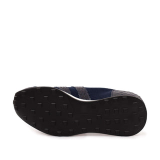 Vinci Empire Leather & Fabric Sneaker - Navy