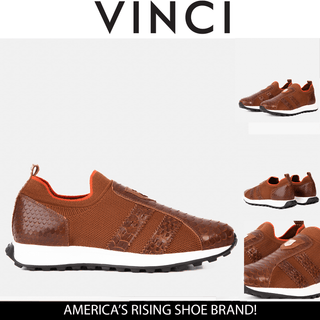 Vinci Empire Leather & Fabric Sneaker - Tan