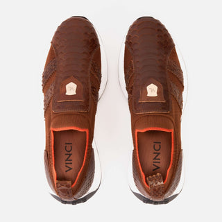 Vinci Empire Leather & Fabric Sneaker - Tan
