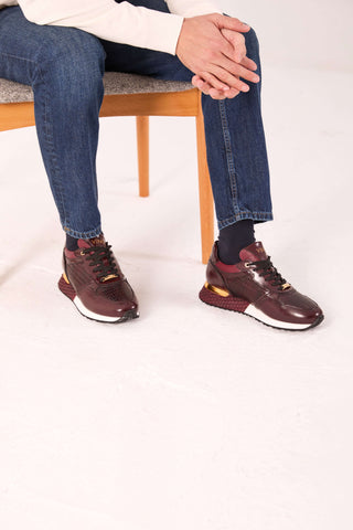 Vinci Empire Leather Sneaker - Burgundy