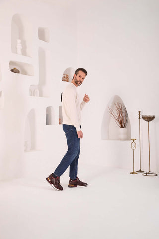 Vinci Empire Leather Sneaker - Burgundy