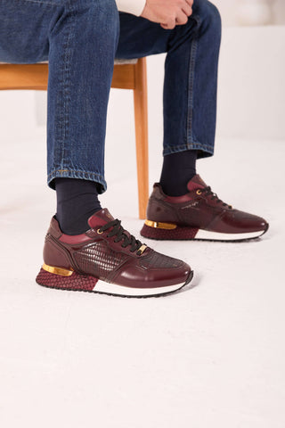 Vinci Empire Leather Sneaker - Burgundy