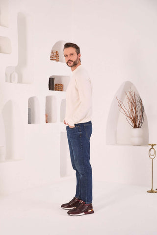 Vinci Empire Leather Sneaker - Burgundy