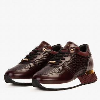 Vinci Empire Leather Sneaker - Burgundy
