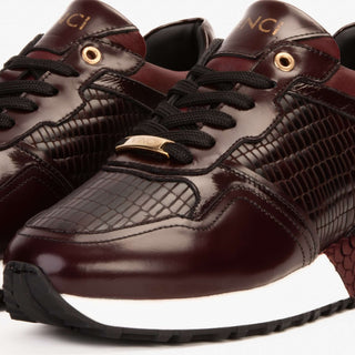 Vinci Empire Leather Sneaker - Burgundy