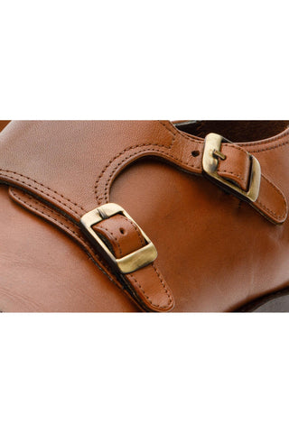 Vinci Essen Leather Double Monk-Strap - Brown-AmbrogioShoes