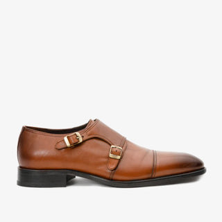 Vinci Essen Leather Double Monk-Strap - Brown-AmbrogioShoes