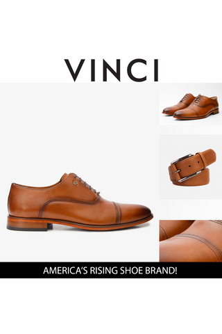 Vinci Gambahna Leather Oxford - Tan-AmbrogioShoes