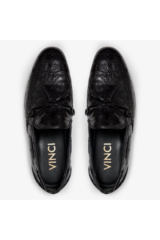 Vinci Istanbul Leather Tassel Loafer - Black-AmbrogioShoes