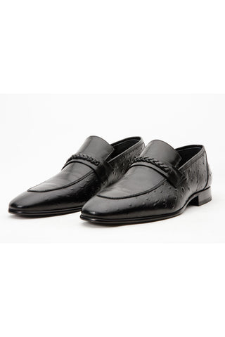 Vinci Johannesburg Embossed Leather Loafer - Black-AmbrogioShoes