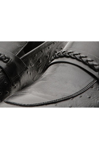 Vinci Johannesburg Embossed Leather Loafer - Black-AmbrogioShoes