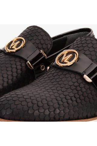 Vinci Legacy Leather Horse-Bit Loafer - Black-AmbrogioShoes
