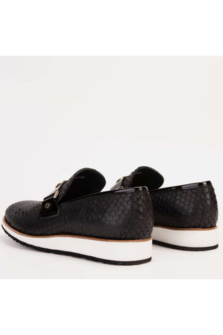 Vinci Legacy Leather Horse-Bit Loafer - Black-AmbrogioShoes