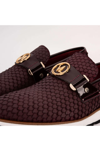 Vinci Legacy Leather Horse-Bit Loafer - Burgundy-AmbrogioShoes