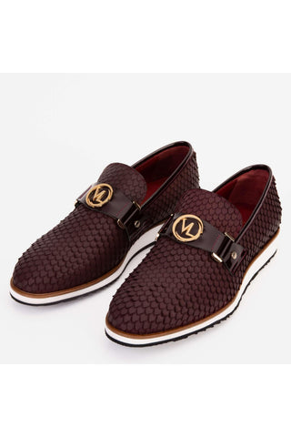 Vinci Legacy Leather Horse-Bit Loafer - Burgundy-AmbrogioShoes