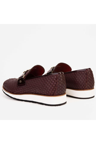 Vinci Legacy Leather Horse-Bit Loafer - Burgundy-AmbrogioShoes