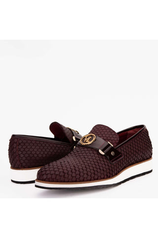 Vinci Legacy Leather Horse-Bit Loafer - Burgundy-AmbrogioShoes