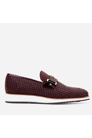 Vinci Legacy Leather Horse-Bit Loafer - Burgundy-AmbrogioShoes