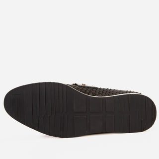 Vinci Legacy Leather Horse-Bit Loafer - Navy-AmbrogioShoes