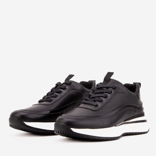 Vinci Modena Leather Sneaker - Black-AmbrogioShoes