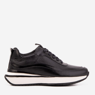 Vinci Modena Leather Sneaker - Black-AmbrogioShoes