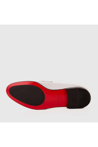 Vinci Monaco Leather Horse-Bit Loafer - White-AmbrogioShoes