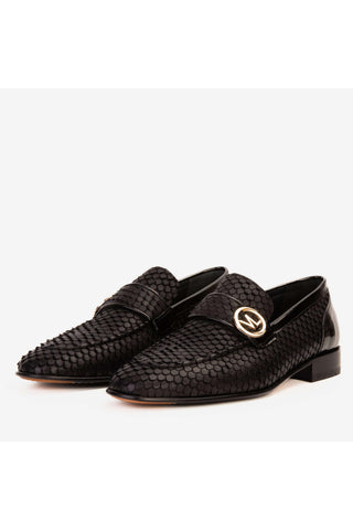 Vinci Monarch Leather Loafer - Black-AmbrogioShoes