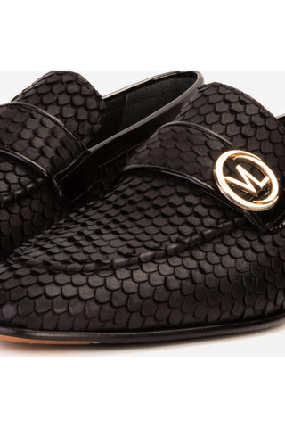 Vinci Monarch Leather Loafer - Black-AmbrogioShoes