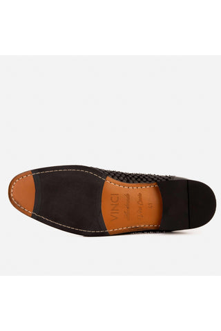 Vinci Monarch Leather Loafer - Black-AmbrogioShoes