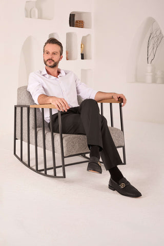 Vinci Monarch Leather Loafer - Black-AmbrogioShoes