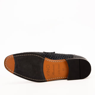 Vinci Monarch Leather Loafer - Navy-AmbrogioShoes