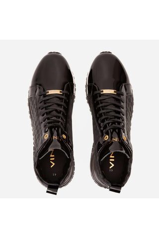 Vinci Monte Carlo Leather High-Top Sneaker - Black-AmbrogioShoes