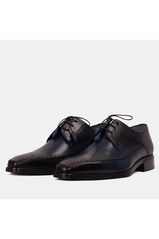 Vinci Moon Leather Derby - Navy-AmbrogioShoes