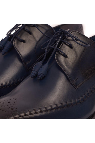Vinci Moon Leather Derby - Navy-AmbrogioShoes