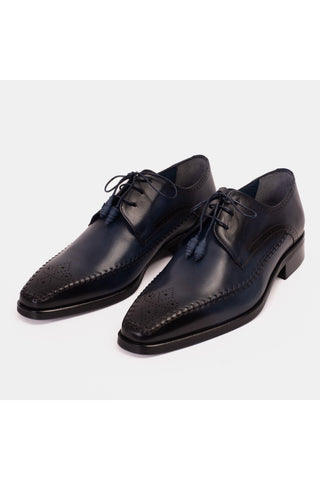 Vinci Moon Leather Derby - Navy-AmbrogioShoes