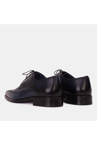 Vinci Moon Leather Derby - Navy-AmbrogioShoes