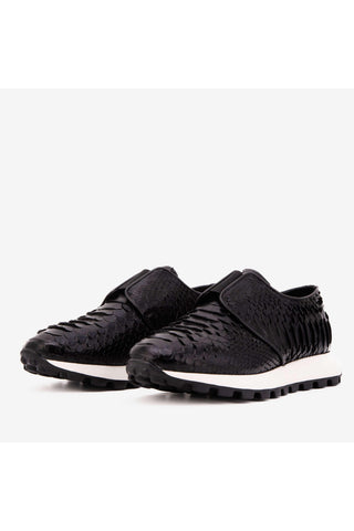 Vinci Obsidian Python Sneaker - Black-AmbrogioShoes