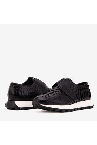 Vinci Obsidian Python Sneaker - Black-AmbrogioShoes