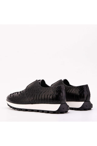 Vinci Obsidian Python Sneaker - Black-AmbrogioShoes